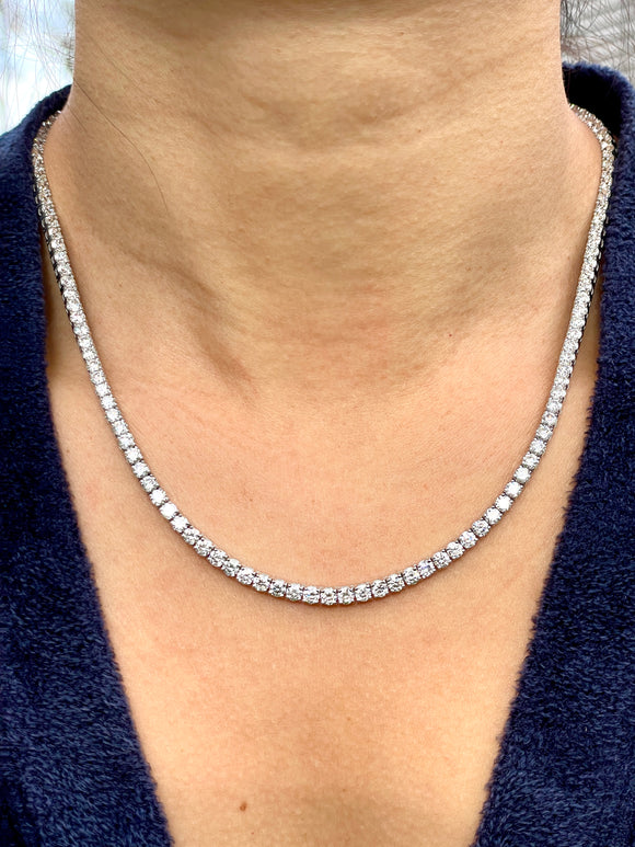 14K Lab 19.76ct FG VS/Si 18.25inches Tennis Necklace