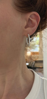Yellow gold lab diamond oval hoop earrings. Includes IDT certificate.