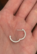 15.9mm white gold 0.60ct lab diamond hoop earrings
