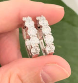 21.6mm white gold 4.18ct lab diamond hoop earrings