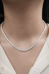 10.385ct White Gold Lab Diamond 17" Tennis Necklace