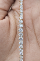 7.25ct Yellow Gold Lab Diamond 16.5" Graduated Tennis Necklace