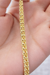7.25ct Yellow Gold Lab Diamond 16.5" Graduated Tennis Necklace