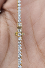 7.25ct Yellow Gold Lab Diamond 16.5" Graduated Tennis Necklace