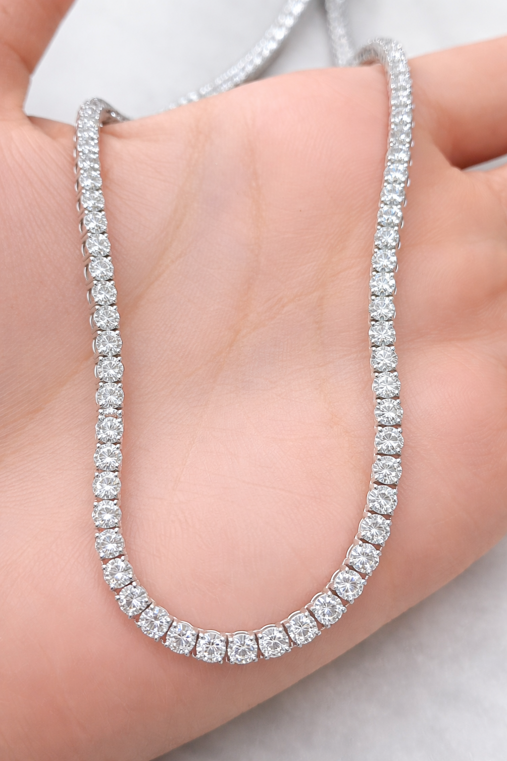 12.01ct White Gold Lab Diamond 16.5" Tennis Necklace