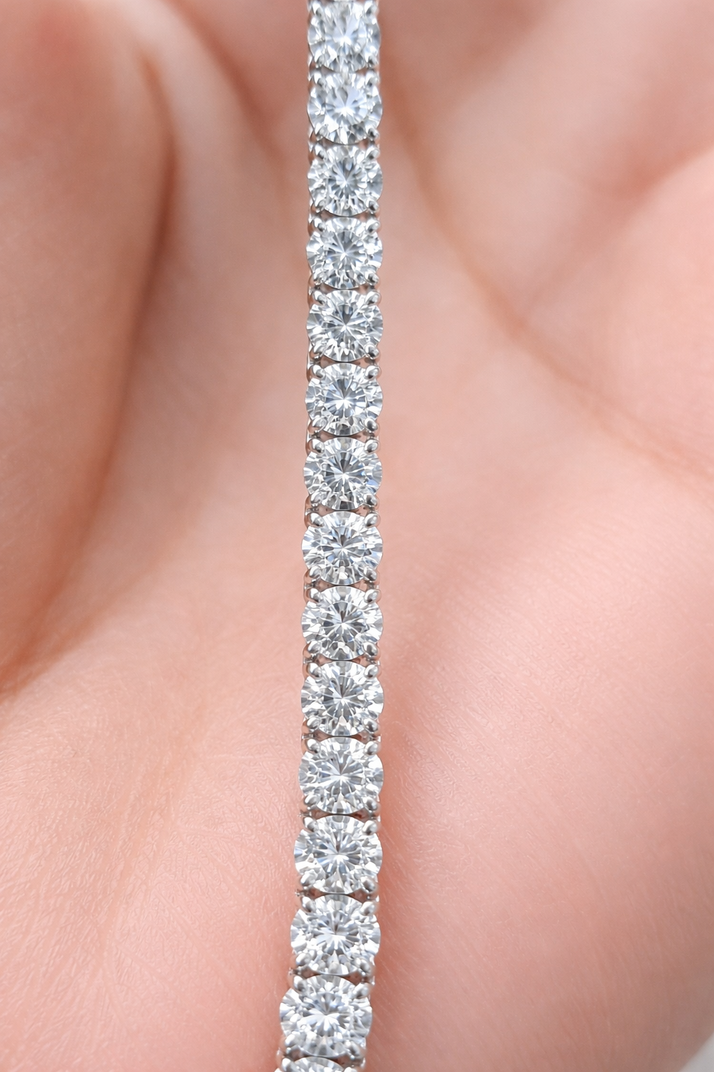 12.01ct White Gold Lab Diamond 16.5" Tennis Necklace