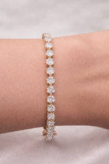 5.63ct Yellow Gold 3 Prongs Lab Diamond 7" Tennis Bracelet