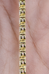 5.63ct Yellow Gold 3 Prongs Lab Diamond 7" Tennis Bracelet
