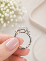 5.59ct Emerald Platinum 3 stone Ring