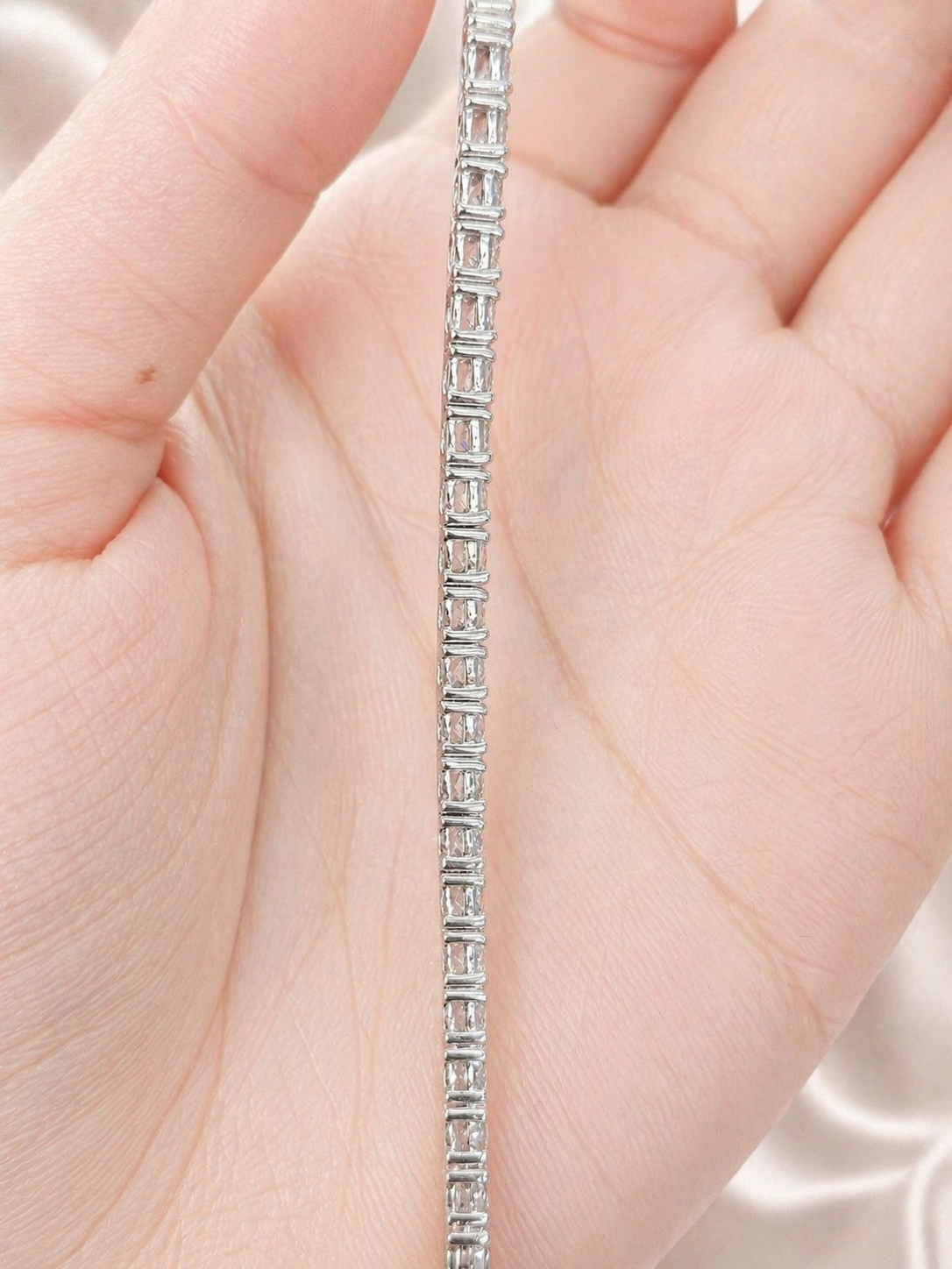 5.50ct White Gold Lab Diamond 7" Tennis Bracelet
