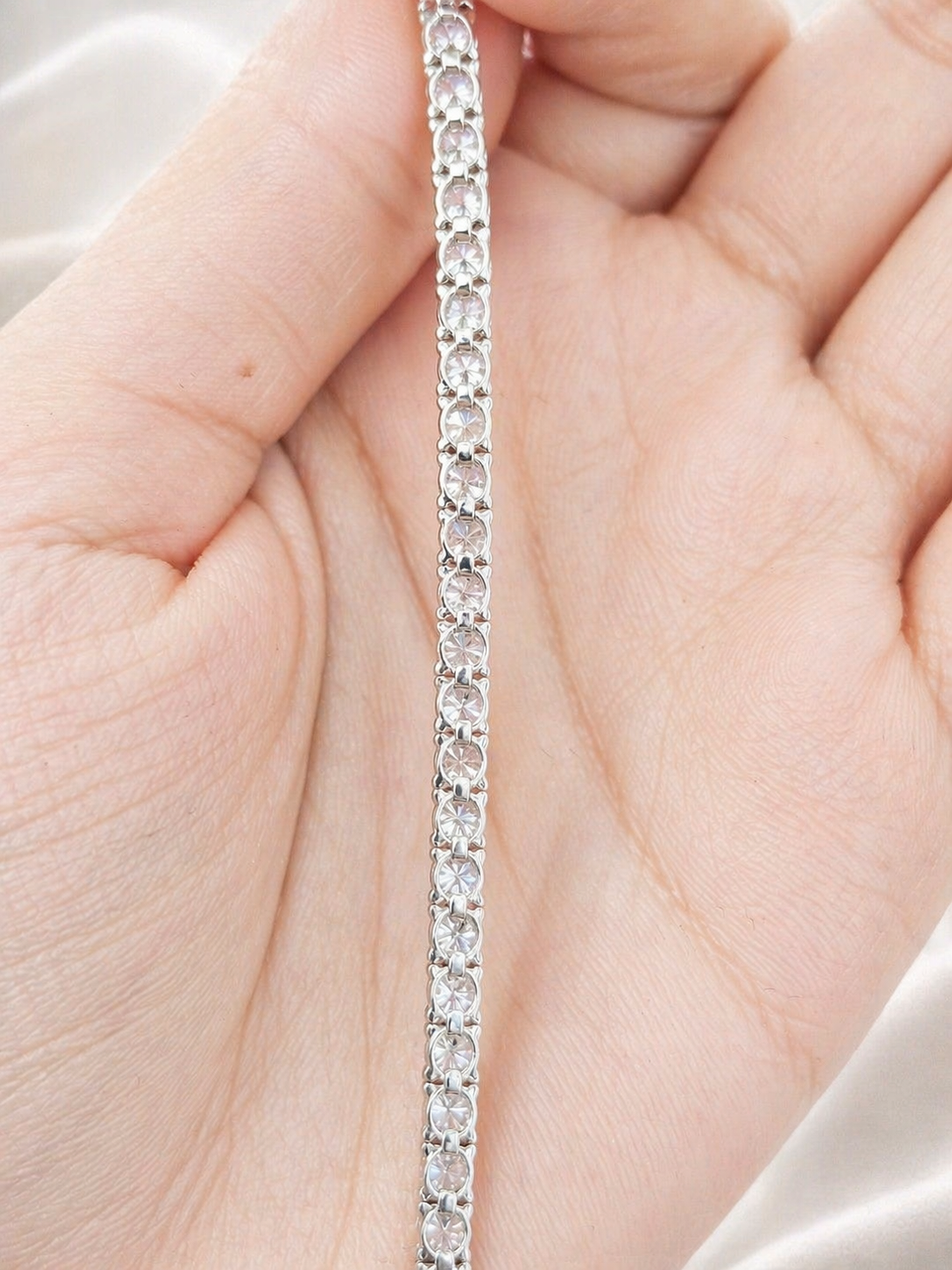 5.50ct White Gold Lab Diamond 7" Tennis Bracelet