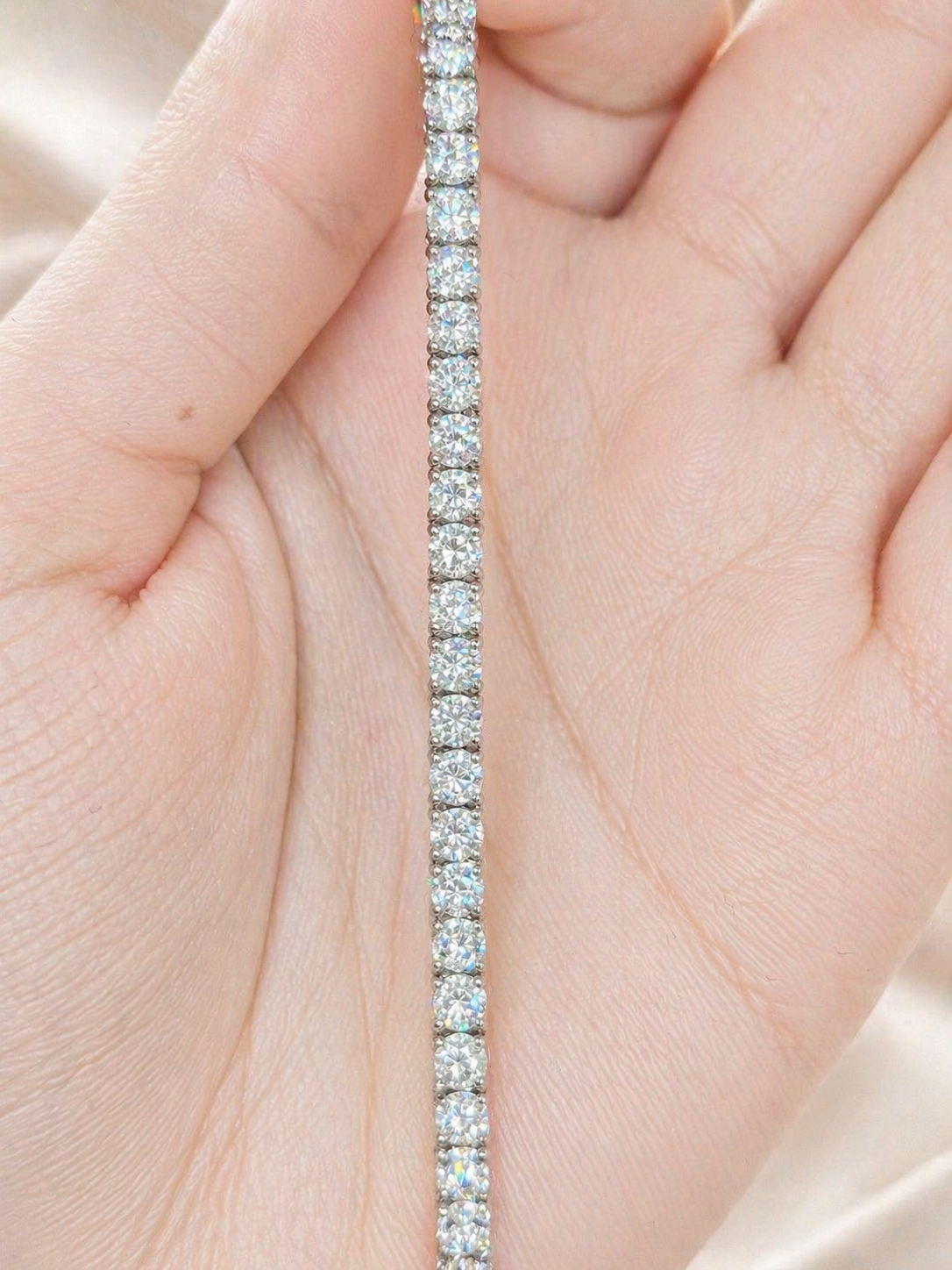5.50ct White Gold Lab Diamond 7" Tennis Bracelet
