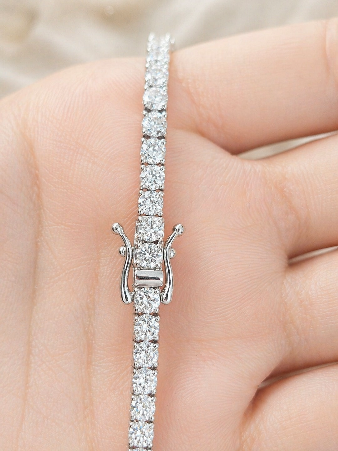 5.50ct White Gold Lab Diamond 7" Tennis Bracelet