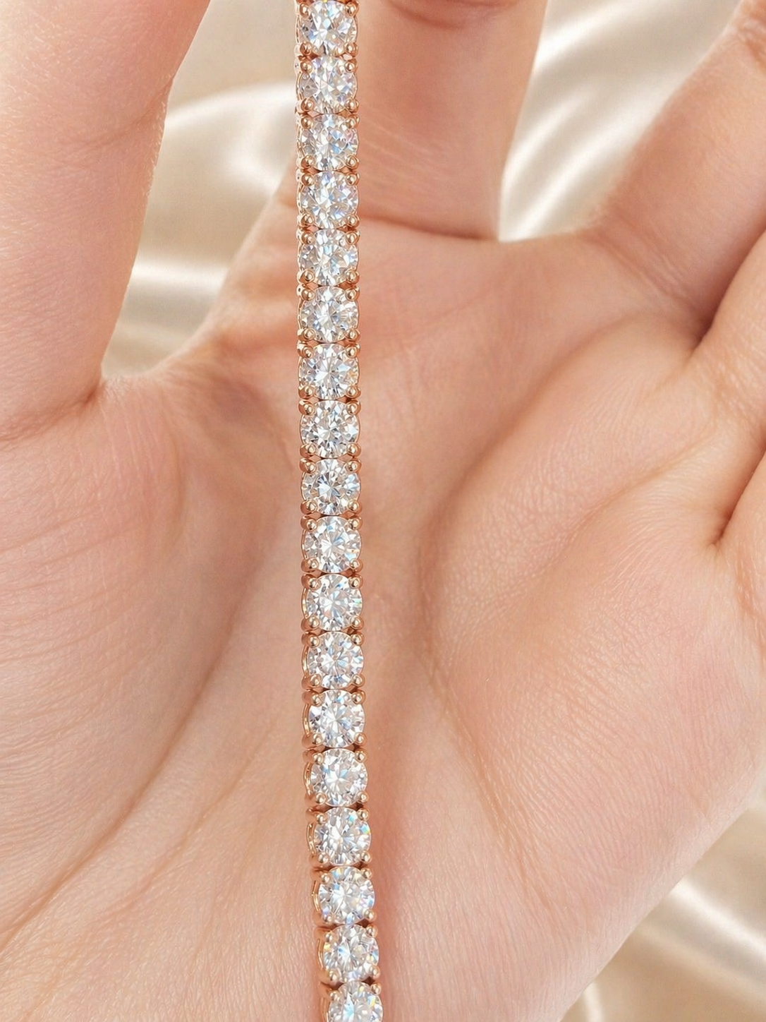 5.95ct Rose Gold Lab Diamond 7" Tennis Bracelet