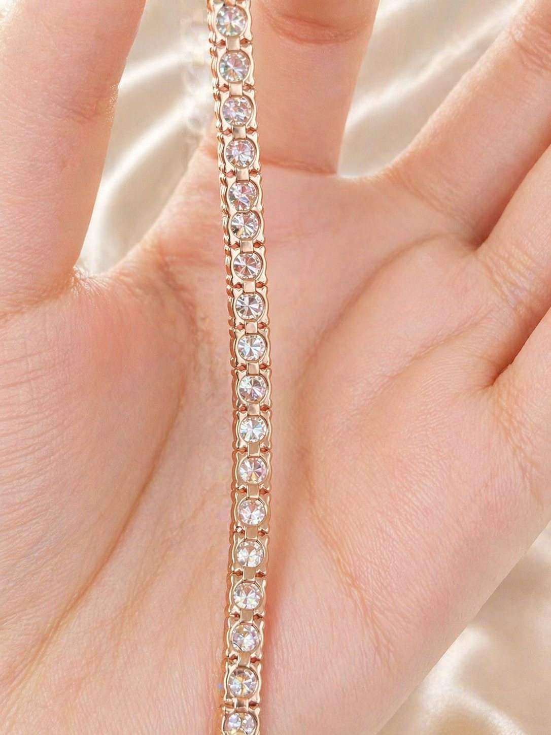 5.95ct Rose Gold Lab Diamond 7" Tennis Bracelet