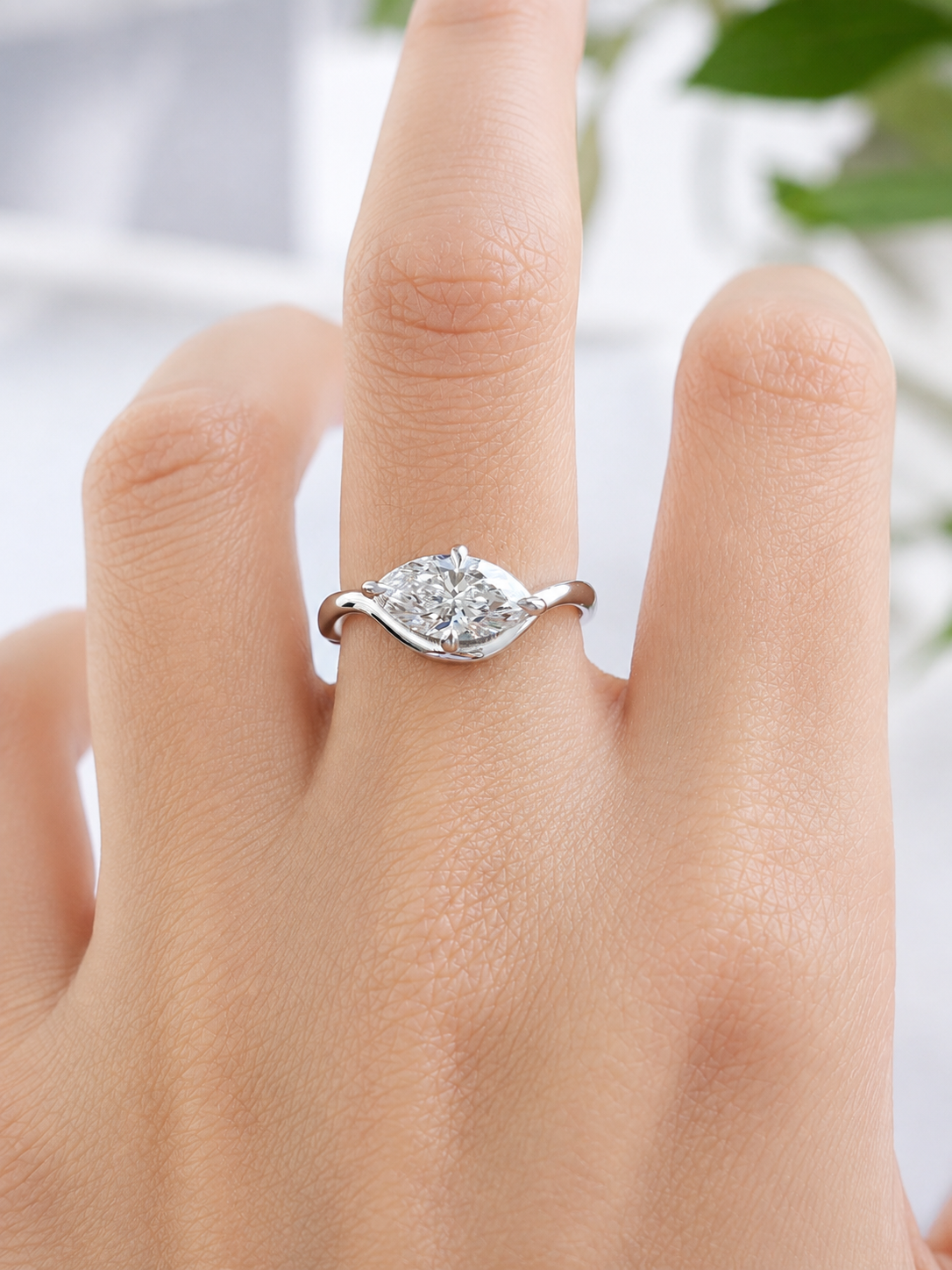 1ct Marquise Shape Lab Diamond Ring