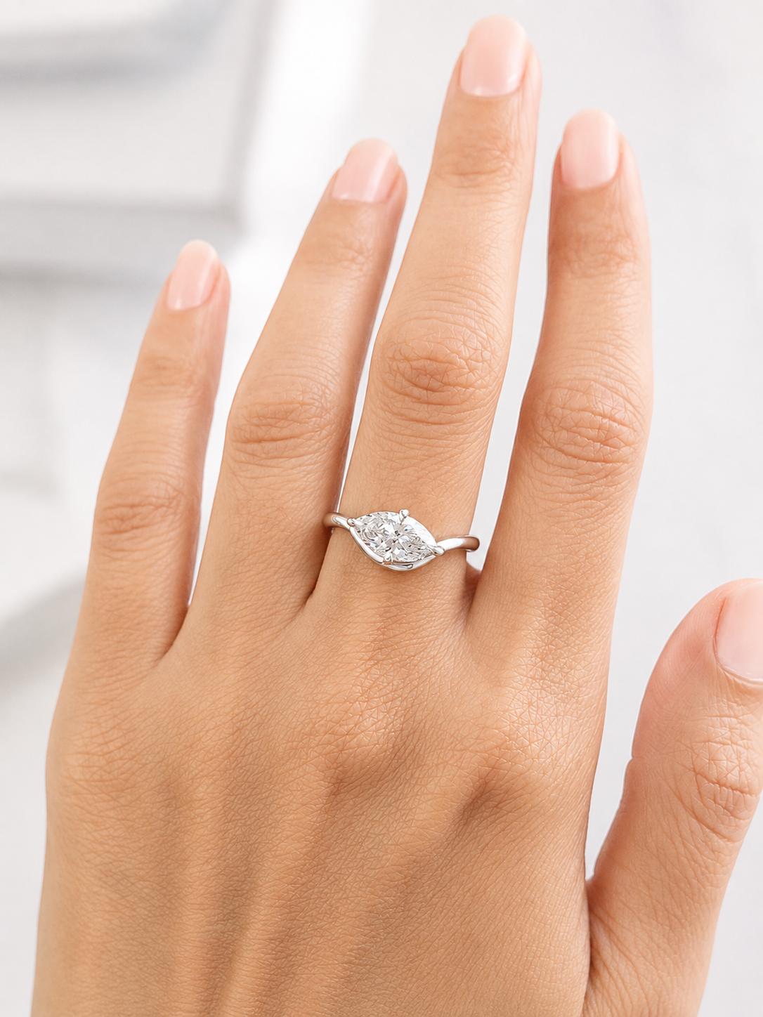 1ct Marquise Shape Lab Diamond Ring