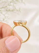 Custom Made Yellow Gold 1cttw Marquise Twirl Ring