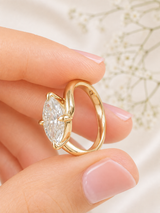 Custom Made Yellow Gold 1cttw Marquise Twirl Ring