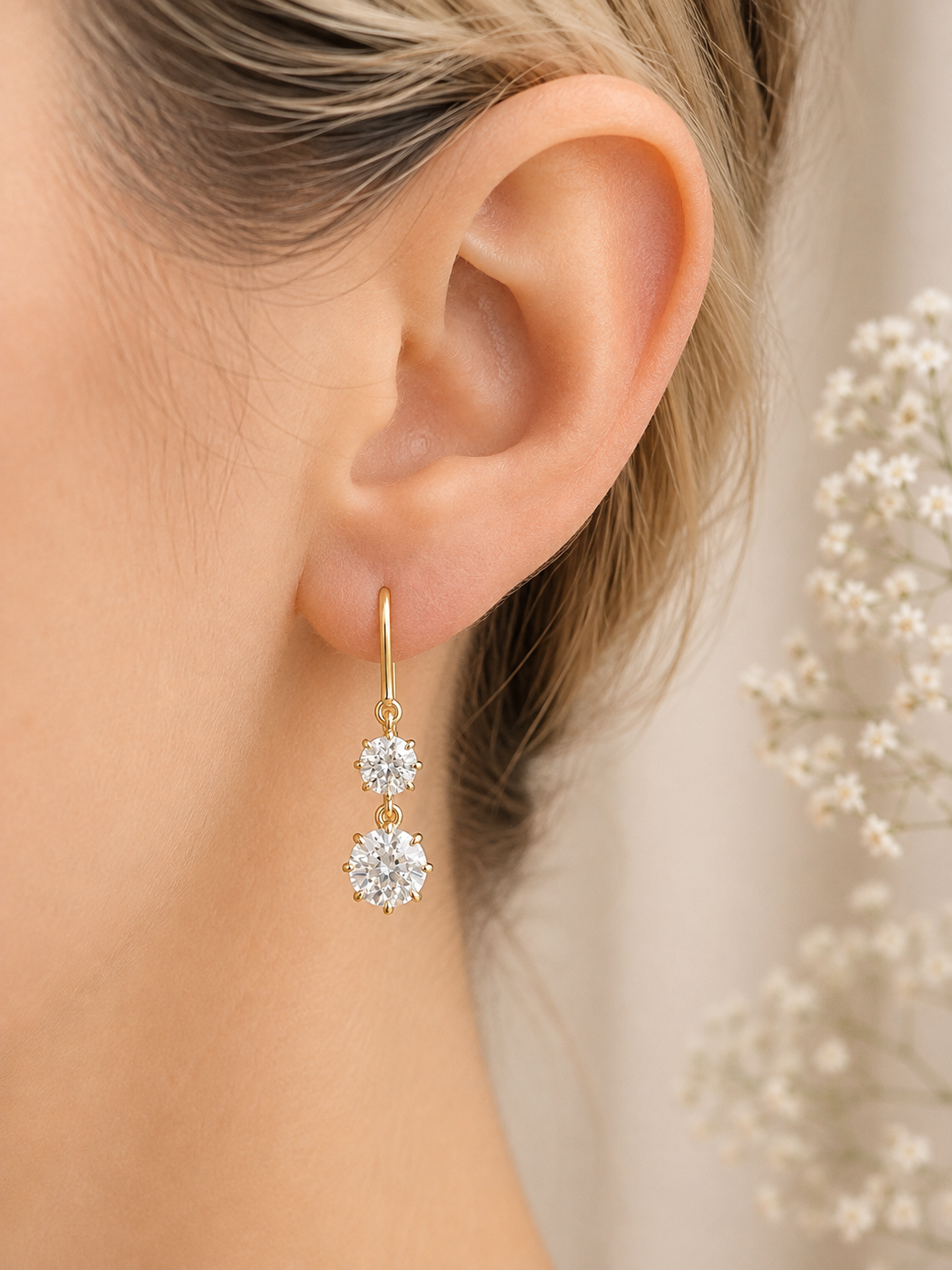 3.04Cttw OEC Lab Diamond Dangle Earring