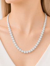 18K White Gold 57.68cttw Lab Diamond 22" Tennis Necklace
