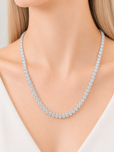 18K White Gold 31.60cttw Lab Diamond 21" Tennis Necklace
