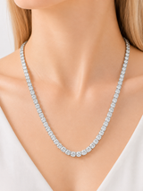 18K White Gold 19.93cttw Lab Diamond 22" Tennis Necklace