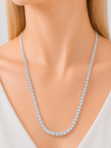 18K White Gold 6.58cttw Lab Diamond 16" Tennis Necklace