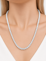18K White Gold 26.38cttw Lab Diamond 16" Tennis Necklace
