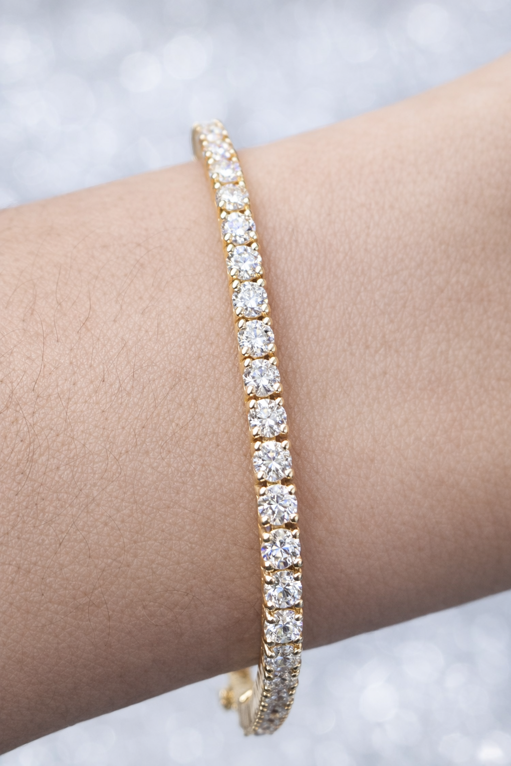 4.81ct Yellow Gold 7" Lab Diamond Tennis Bracelet