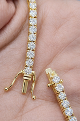 4.81ct Yellow Gold 7" Lab Diamond Tennis Bracelet