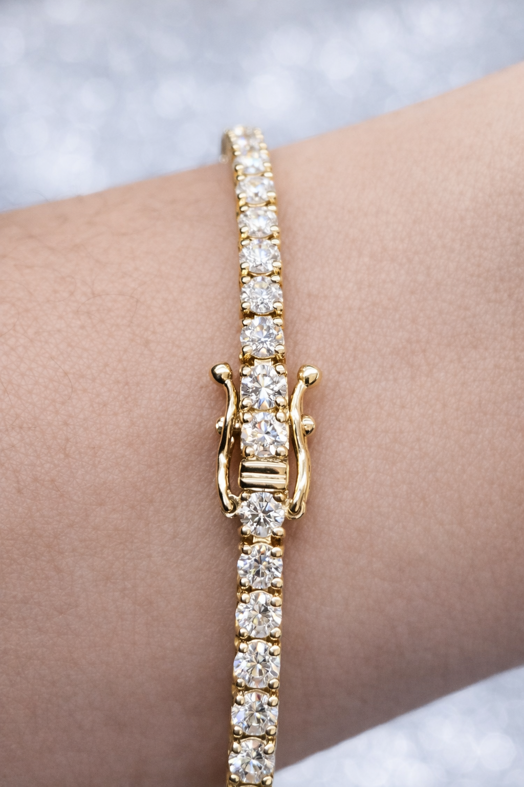 4.81ct Yellow Gold 7" Lab Diamond Tennis Bracelet