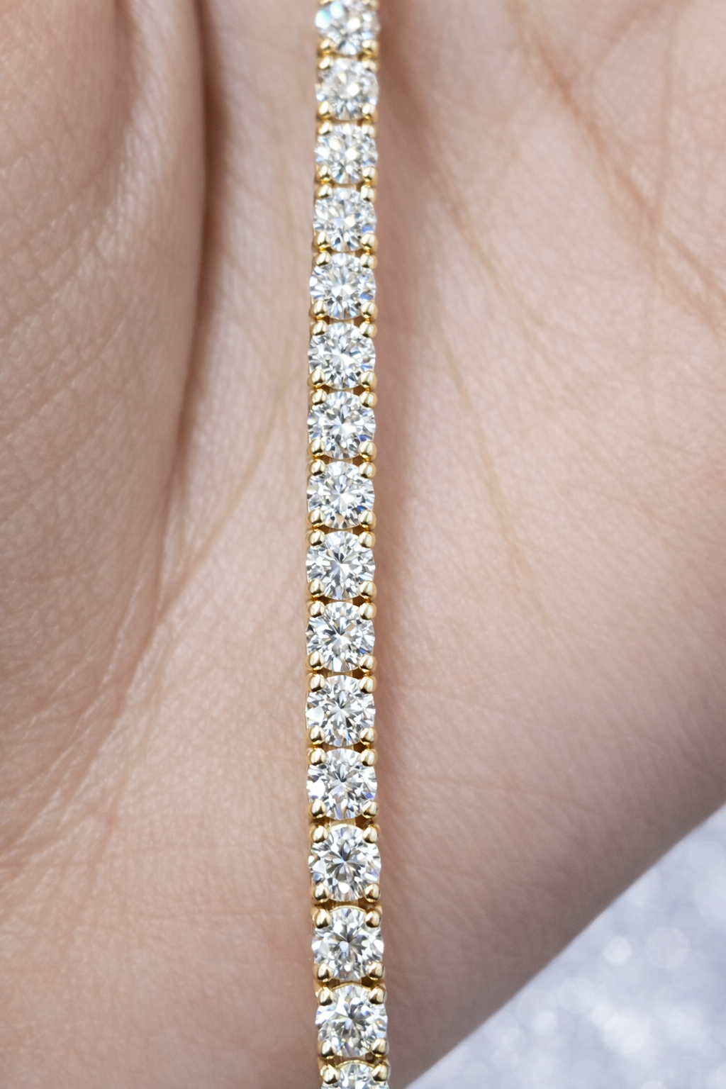 4.81ct Yellow Gold 7" Lab Diamond Tennis Bracelet