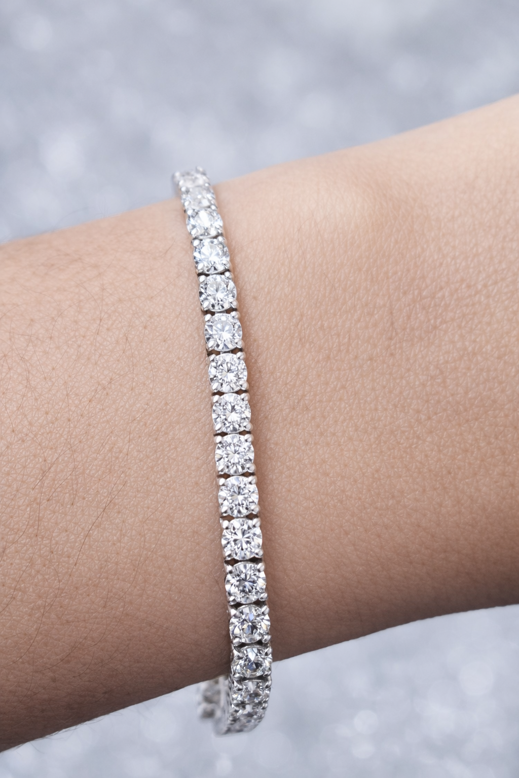 5.16ct White Gold 6.75" Lab Diamond Tennis Bracelet