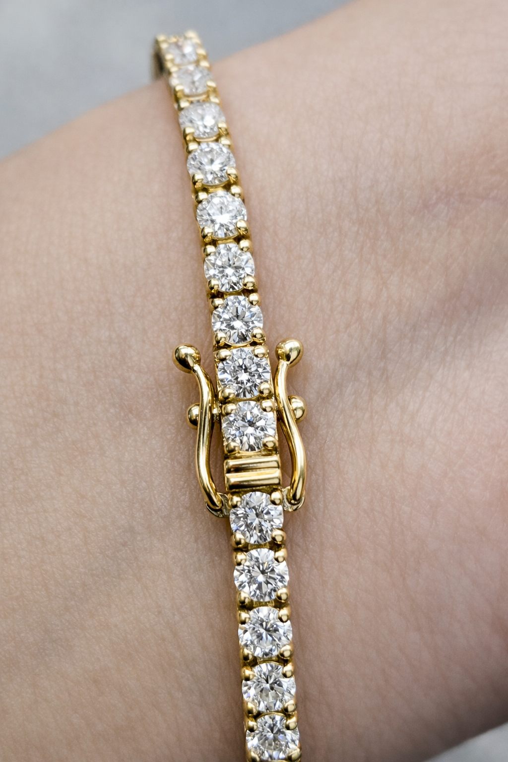 4.61ct Yellow Gold Lab Diamond 7" Tennis Bracelet