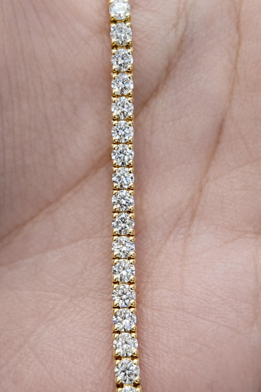 4.61ct Yellow Gold Lab Diamond 7" Tennis Bracelet