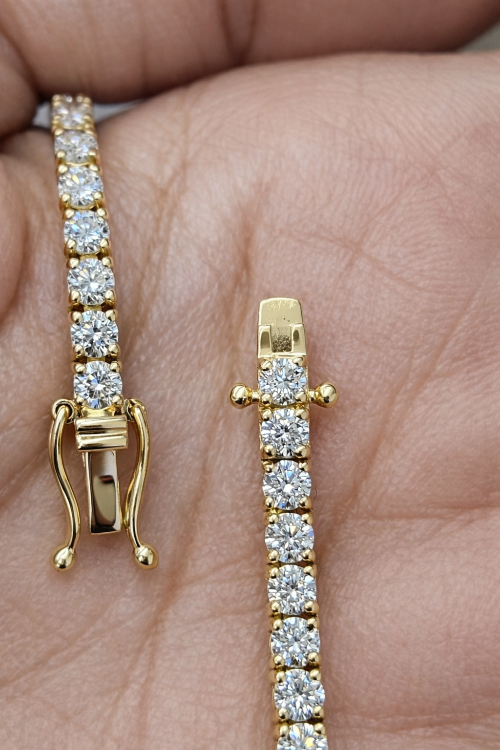 4.61ct Yellow Gold Lab Diamond 7" Tennis Bracelet