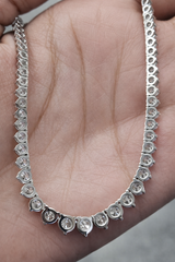 5.55ct White Gold Lab Diamond 17" Graduated Tennis Necklace