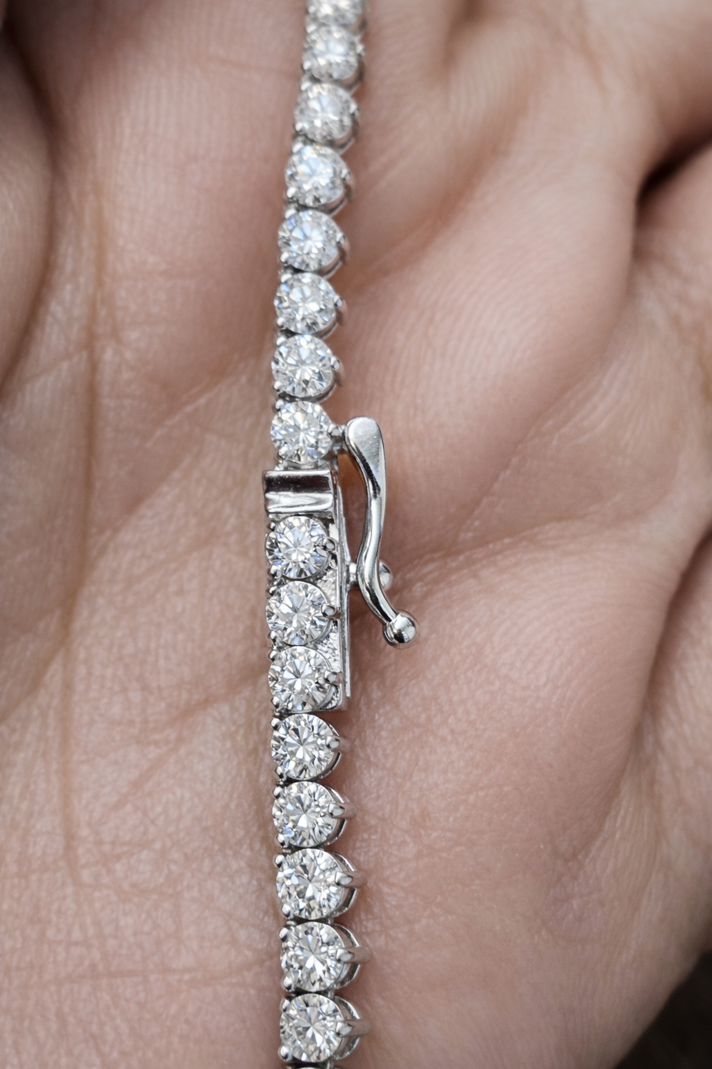 5.55ct White Gold Lab Diamond 17" Graduated Tennis Necklace