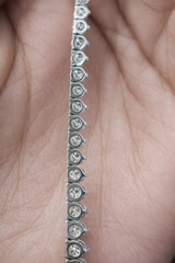 5.55ct White Gold Lab Diamond 17" Graduated Tennis Necklace