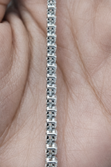 5.55ct White Gold Lab Diamond 17" Graduated Tennis Necklace