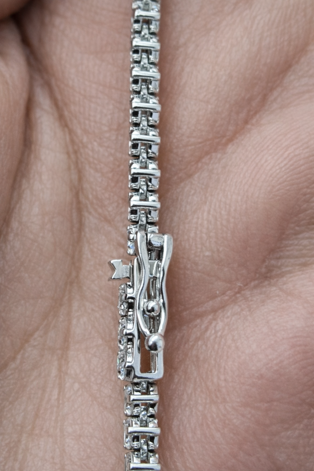 5.55ct White Gold Lab Diamond 17" Graduated Tennis Necklace