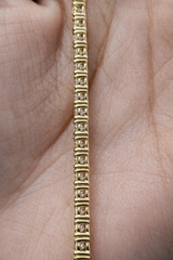 14.40ct Yellow Gold 18" Lab Diamond Tennis Necklace