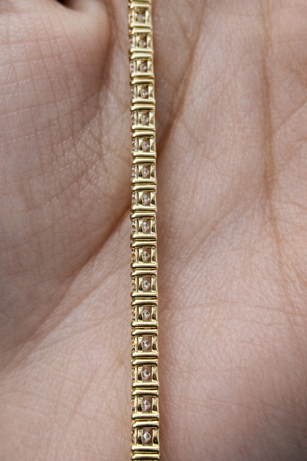 14.40ct Yellow Gold 18" Lab Diamond Tennis Necklace