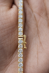 9.72ct Yellow Gold 17" Lab Diamond Tennis Necklace