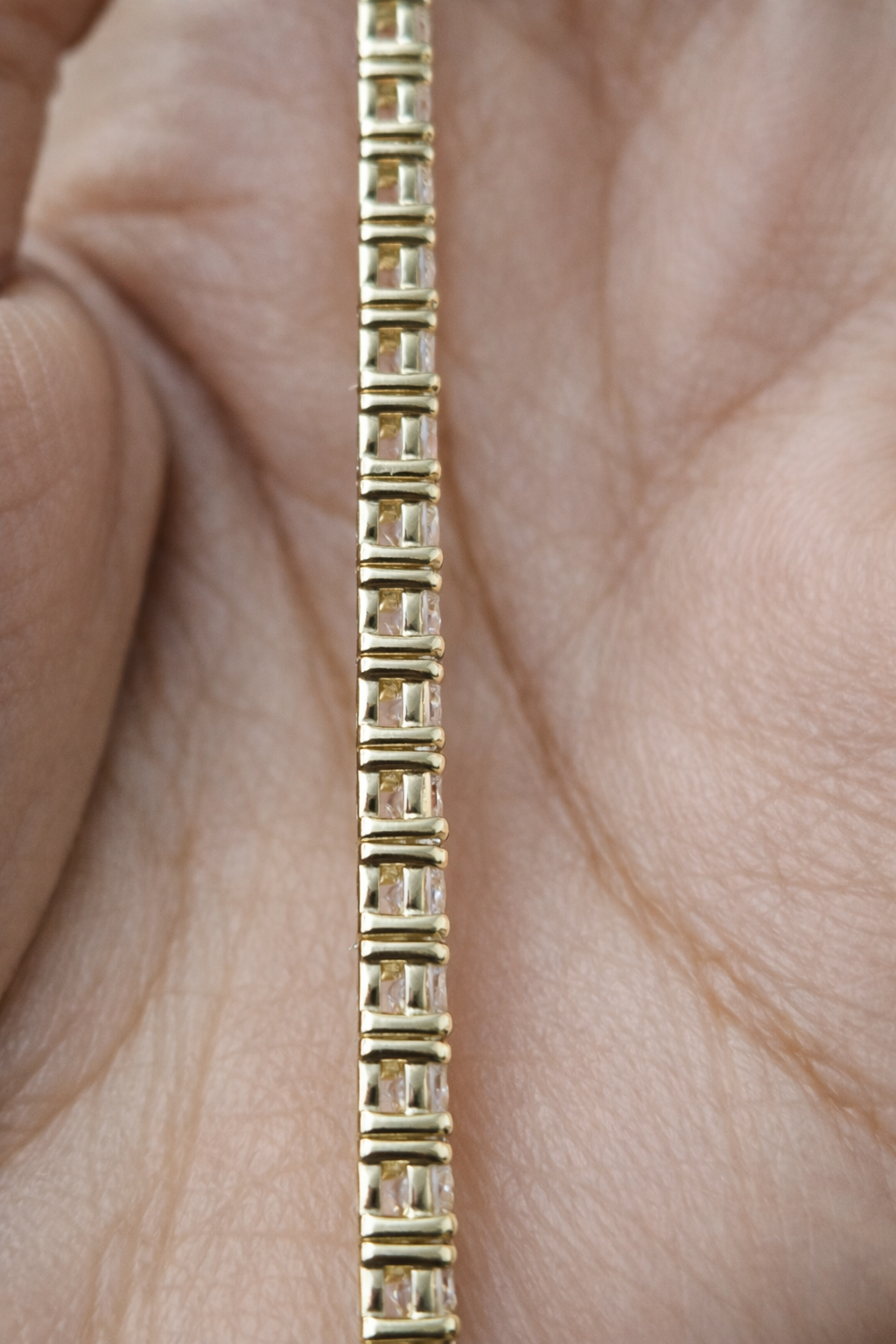 9.72ct Yellow Gold 17" Lab Diamond Tennis Necklace