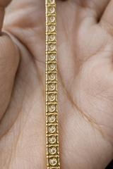 9.72ct Yellow Gold 17" Lab Diamond Tennis Necklace