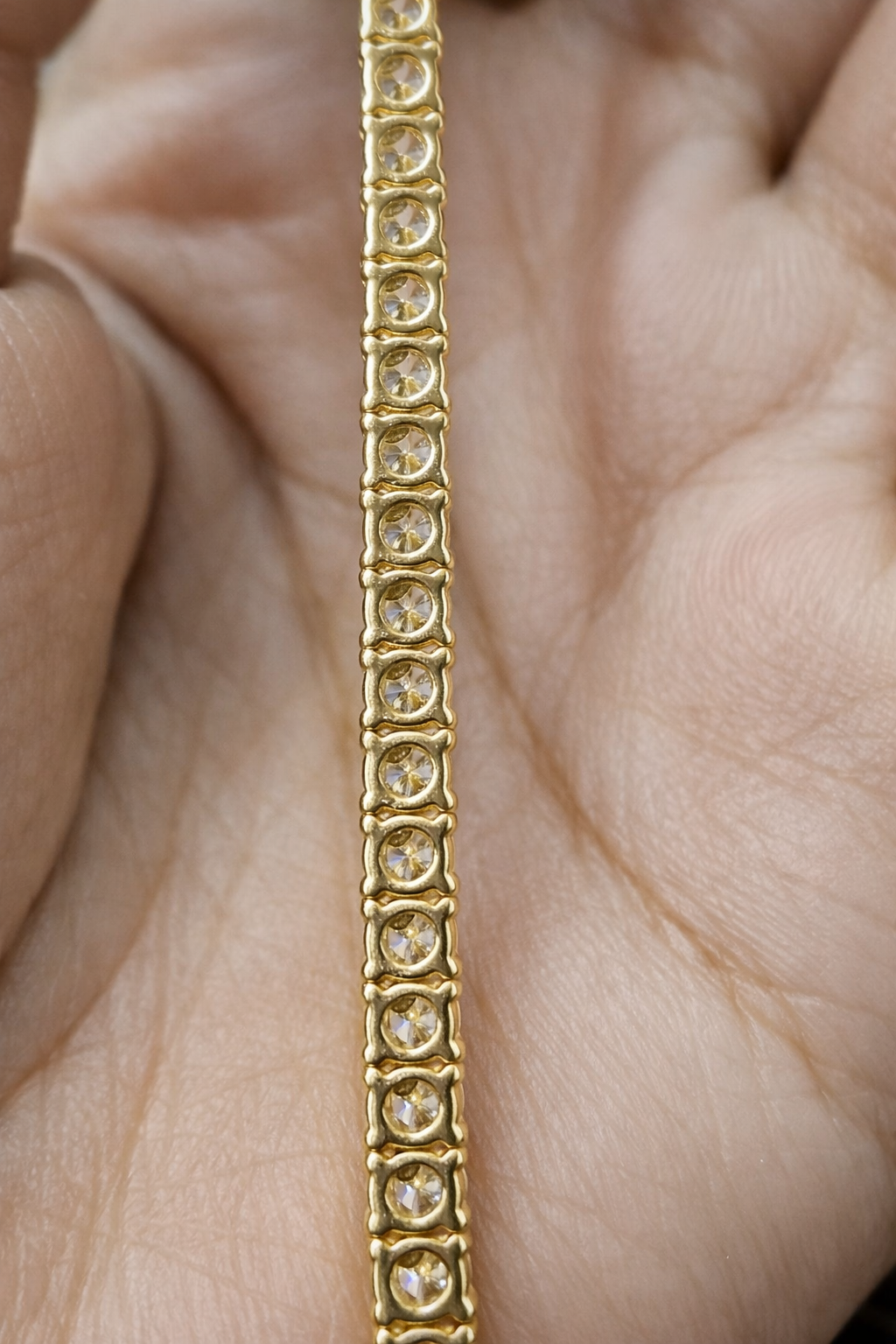 9.72ct Yellow Gold 17" Lab Diamond Tennis Necklace