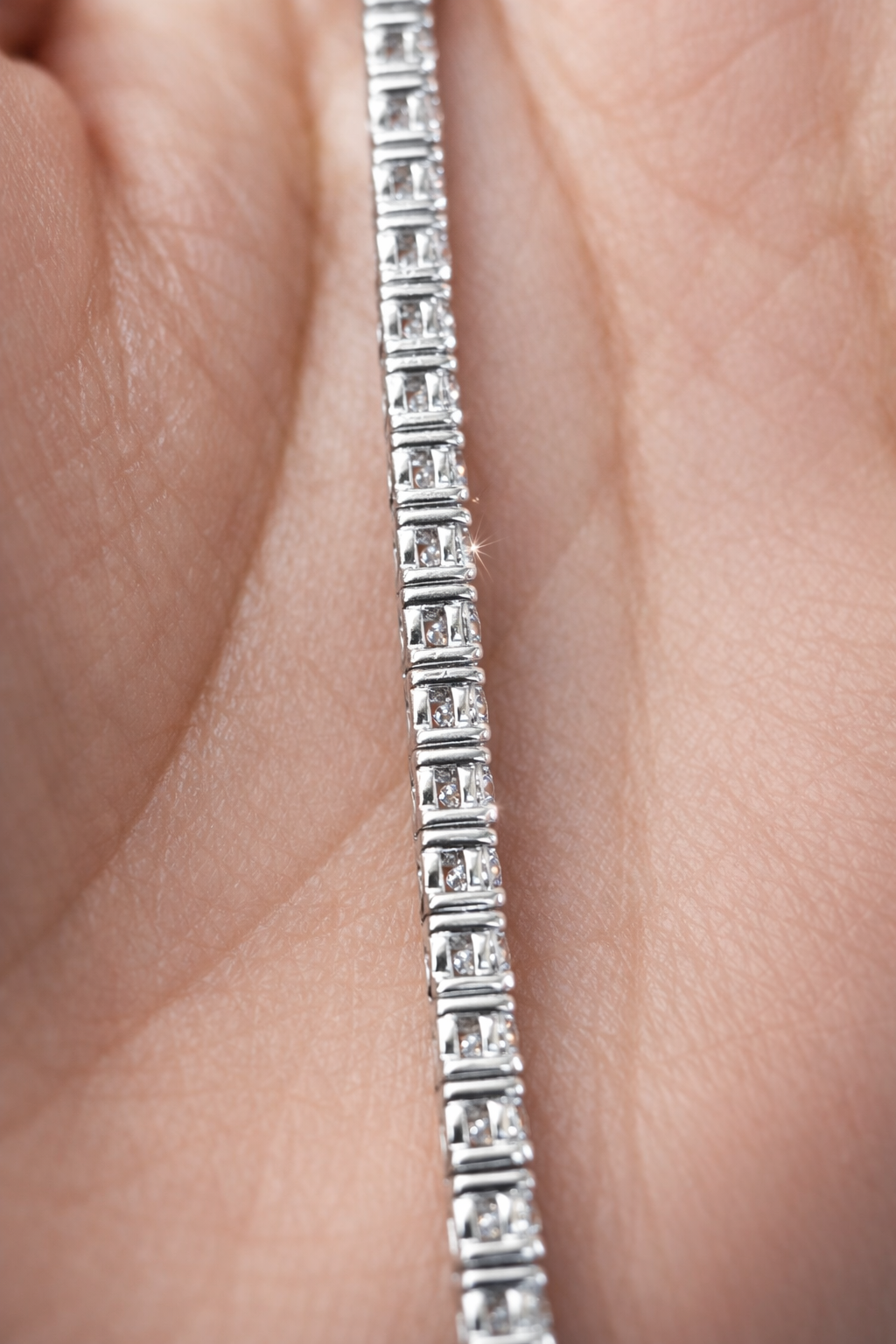 10.80ct White Gold 17" Lab Diamond Tennis Necklace