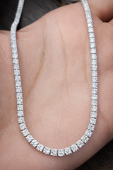10.80ct White Gold 17" Lab Diamond Tennis Necklace